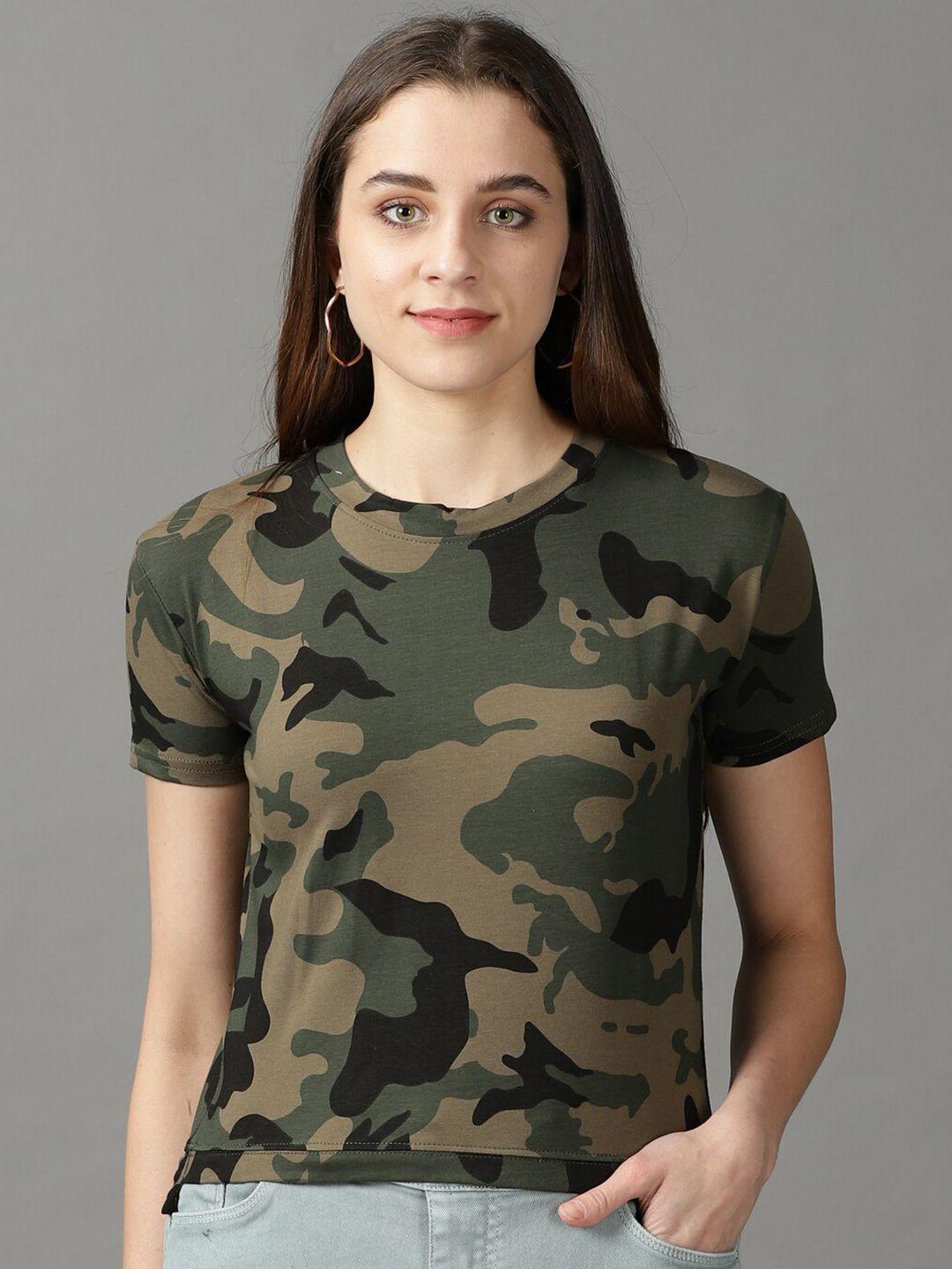 showoff short sleeves round neck printed top