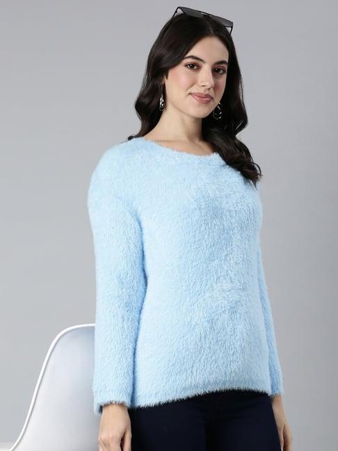 showoff sky blue regular fit pullover