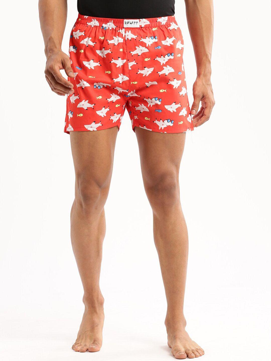 showoff slim fit conversational printed cotton boxer am-126-9_red