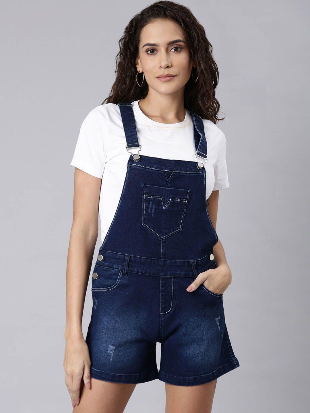 showoff slim-fit cotton denim dungaree