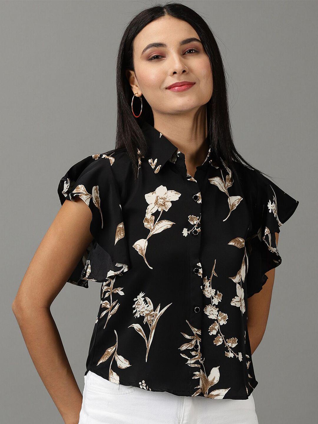 showoff spread collar floral printed casual shirt