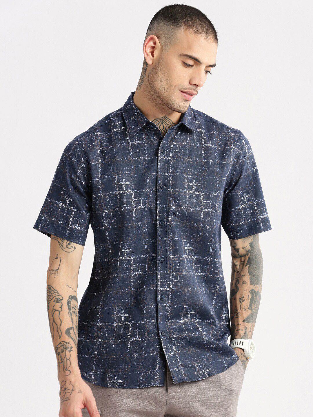 showoff standard slim fit opaque printed cotton casual shirt