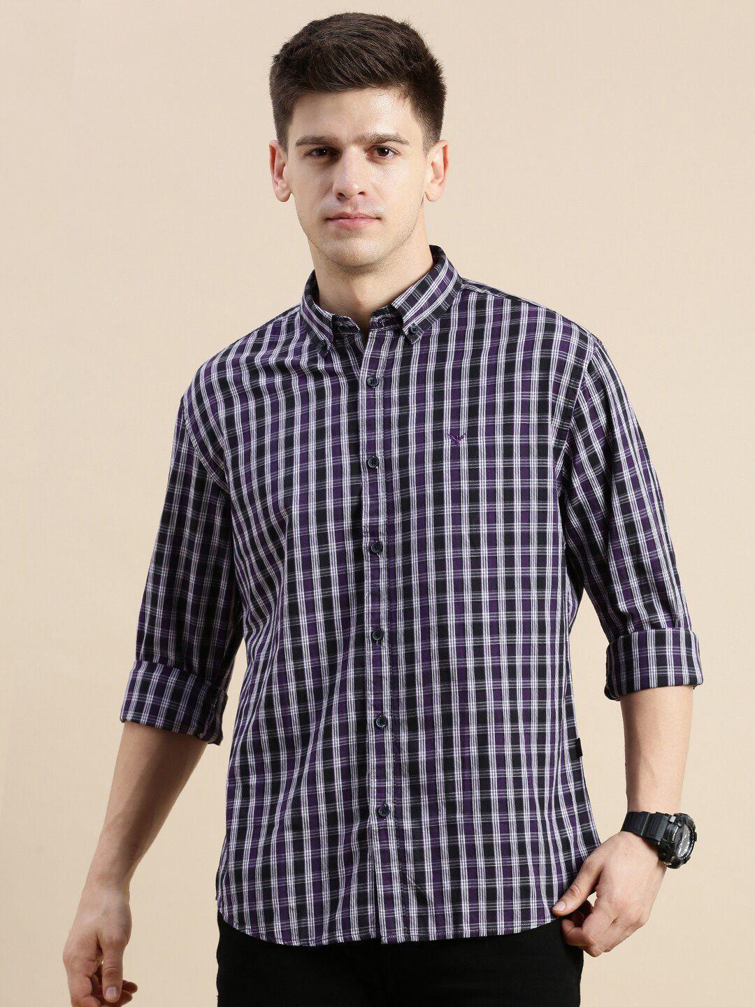 showoff standard tartan checks opaque cotton casual shirt