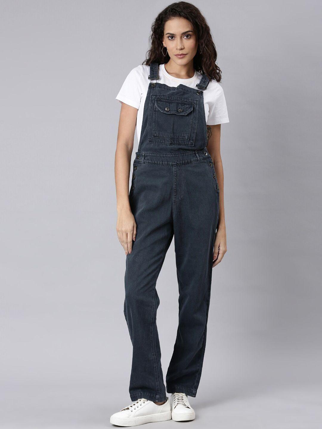 showoff straight-leg cotton denim dungaree