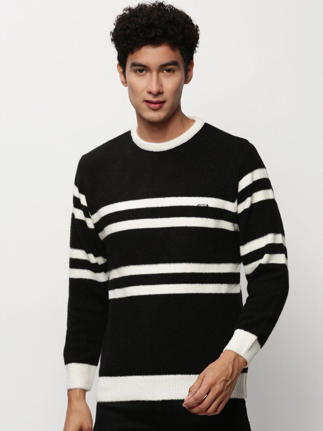 showoff striped acrylic pullover