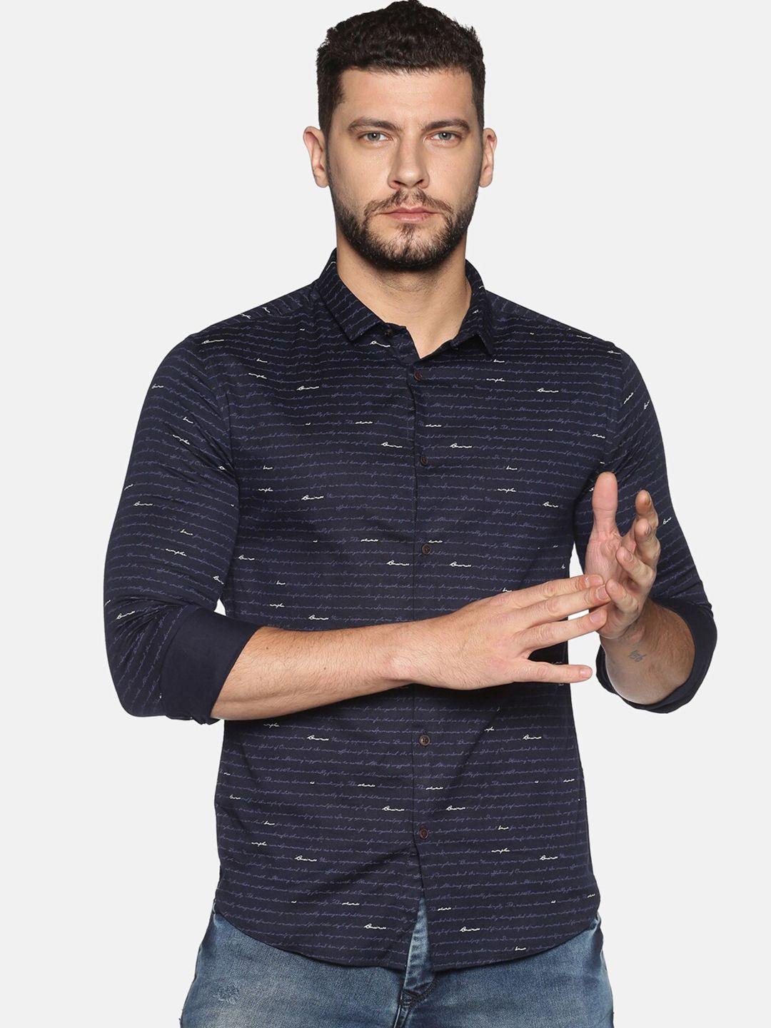 showoff striped comfort-fit cotton casual shirt