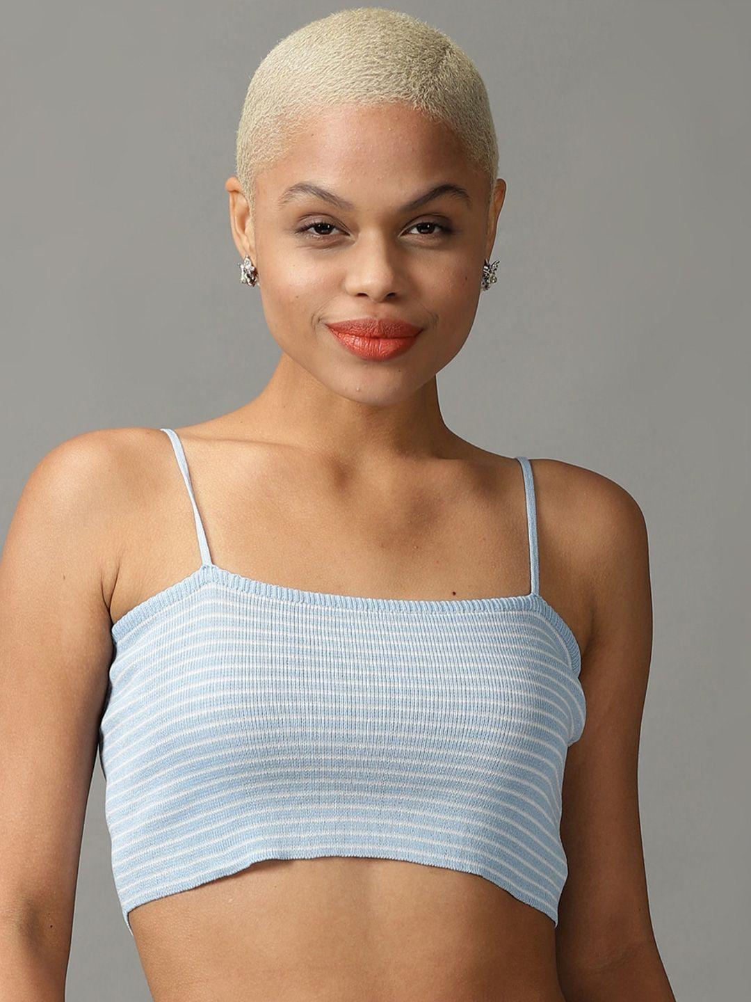 showoff striped crop top