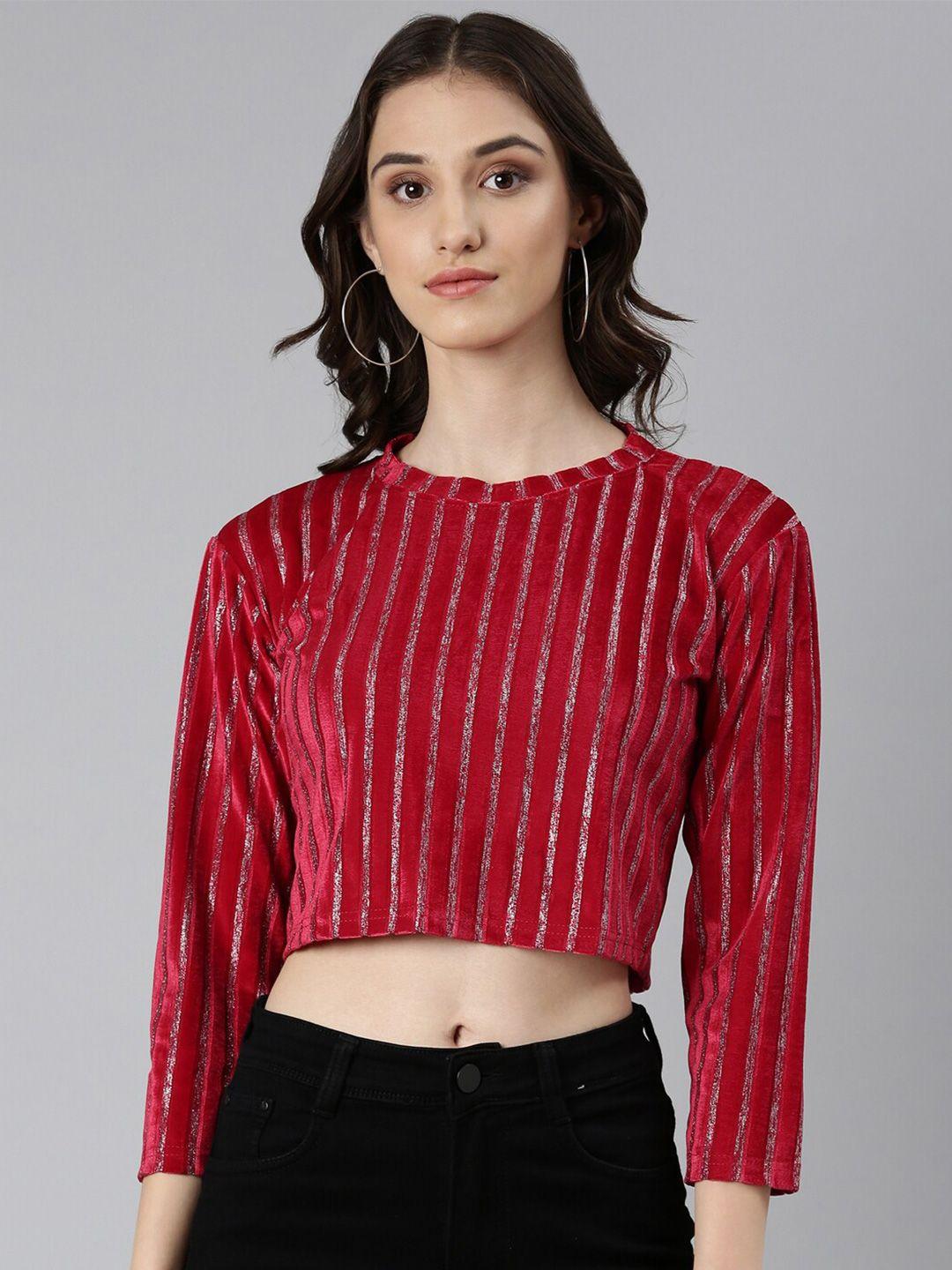 showoff striped crop top