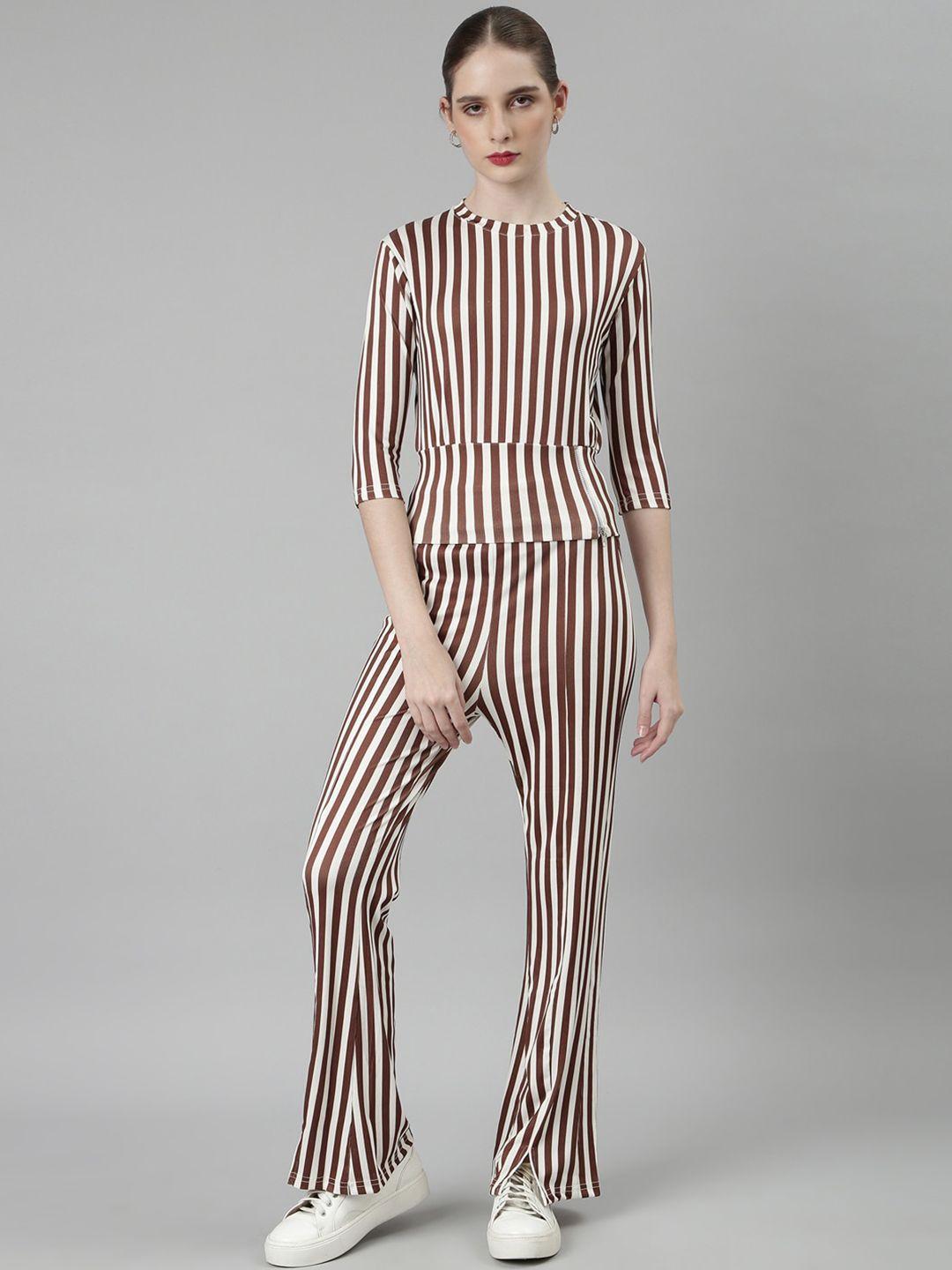 showoff striped round neck tracksuit