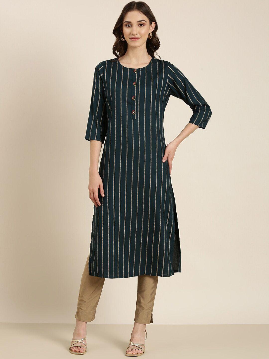 showoff striped straight kurta