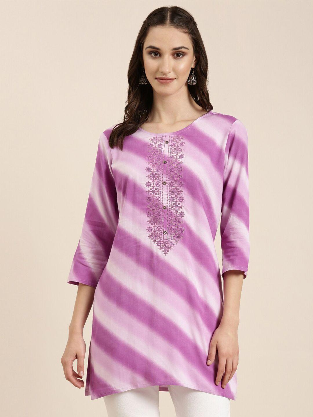 showoff striped thread work kurti