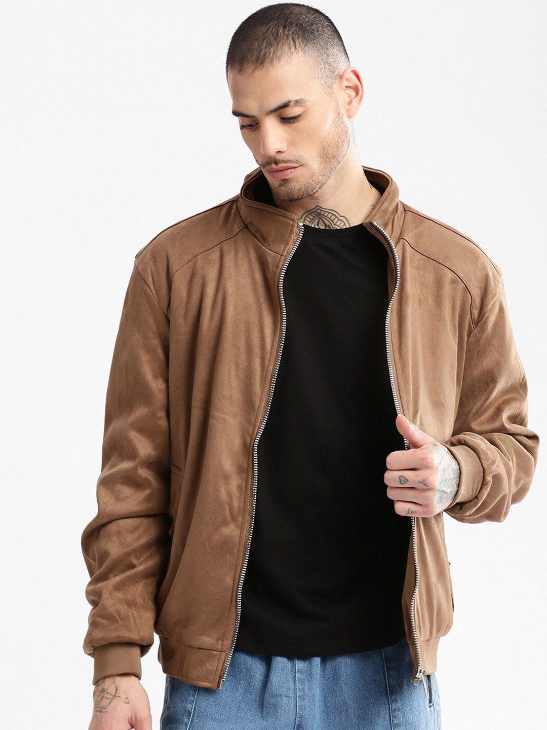 showoff suede windcheater bomber jacket