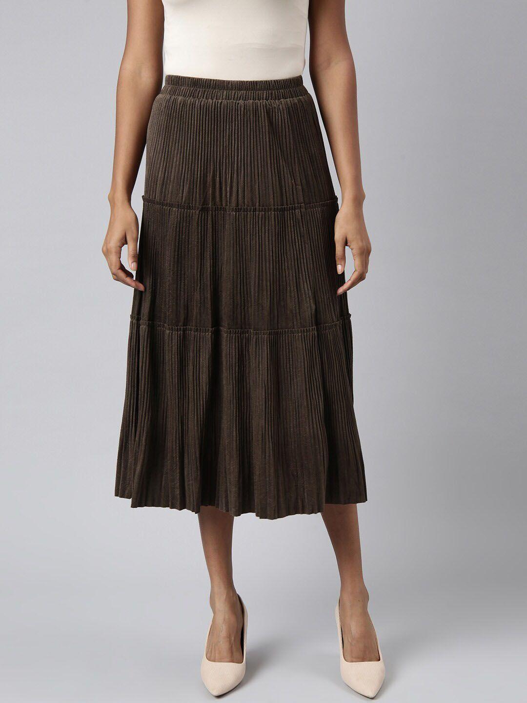 showoff tiered midi skirt