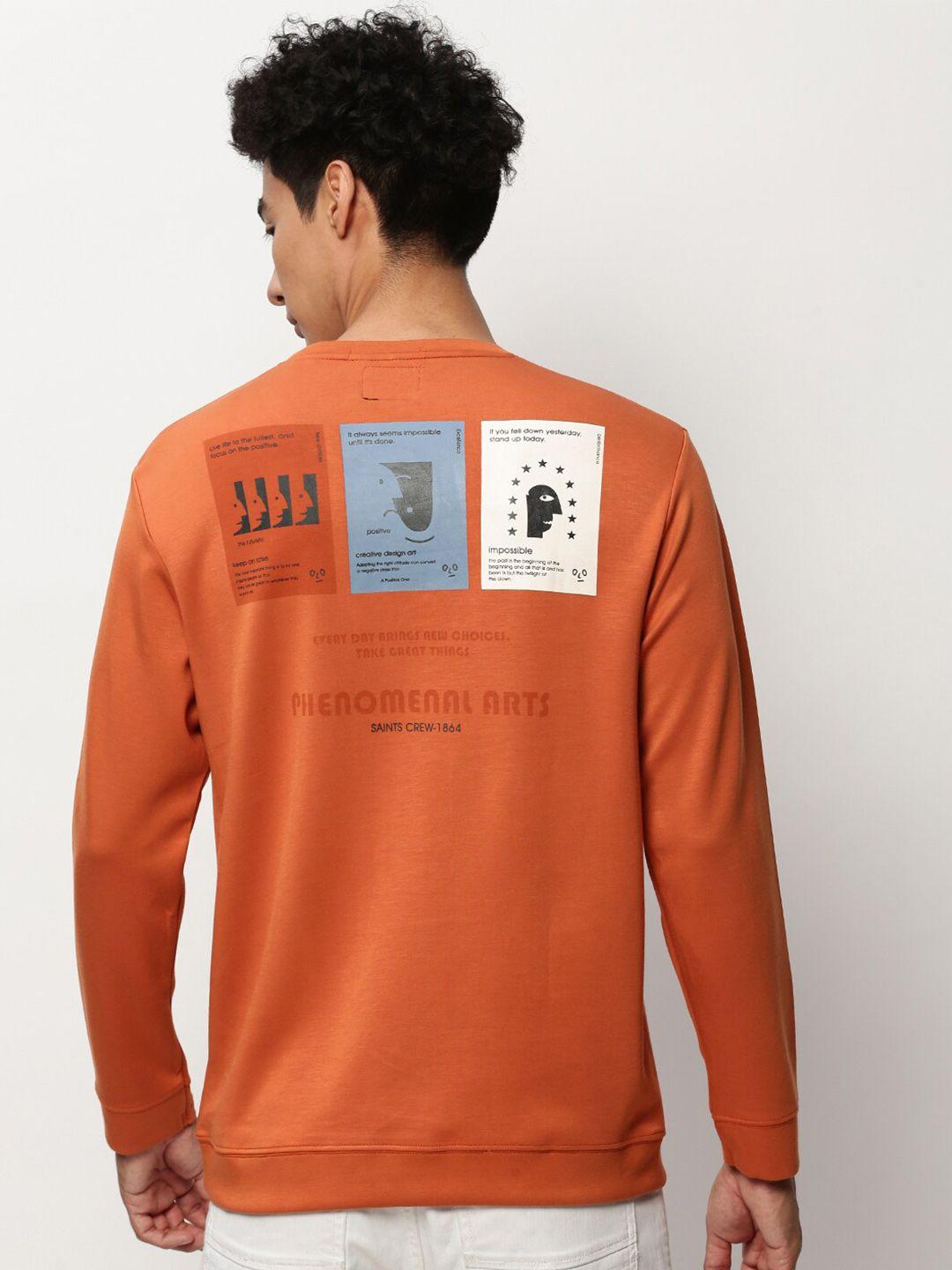 showoff typography printed cotton pullover