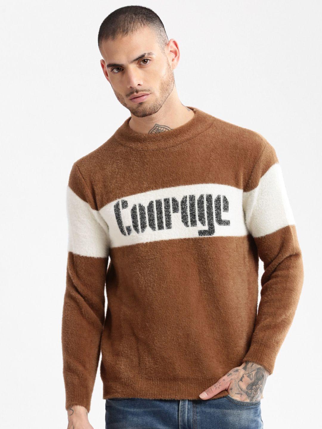 showoff typography printed cotton pullover