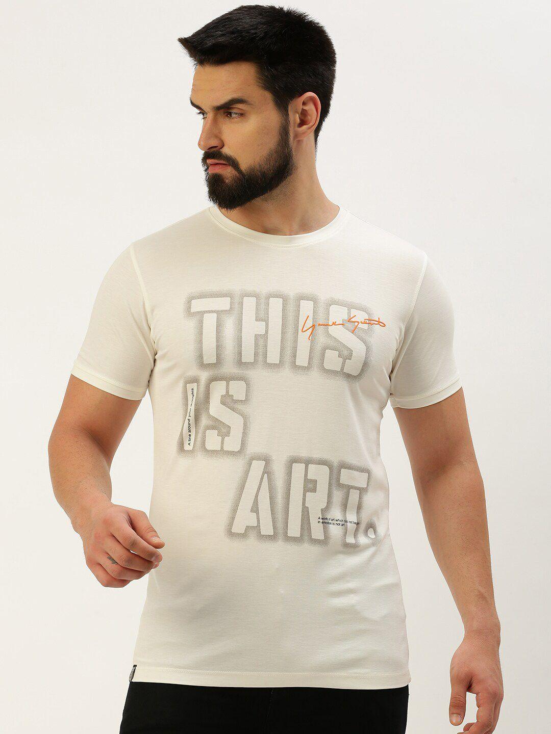 showoff typography printed slim fit t-shirt