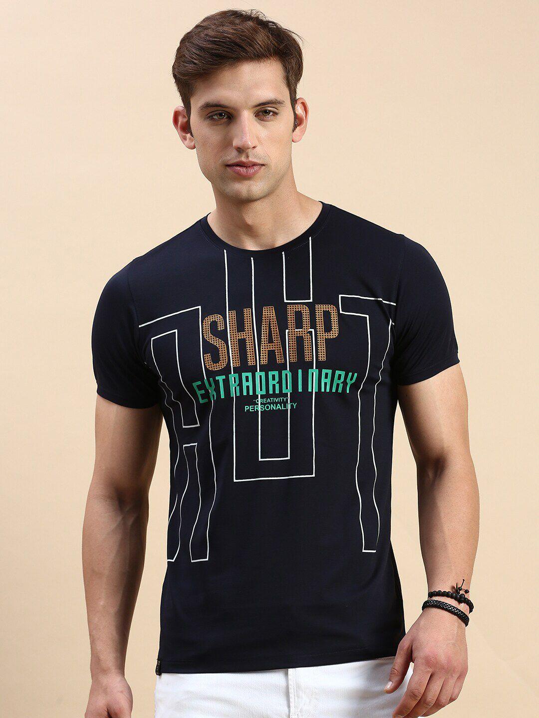 showoff typography printed slim fit t-shirt