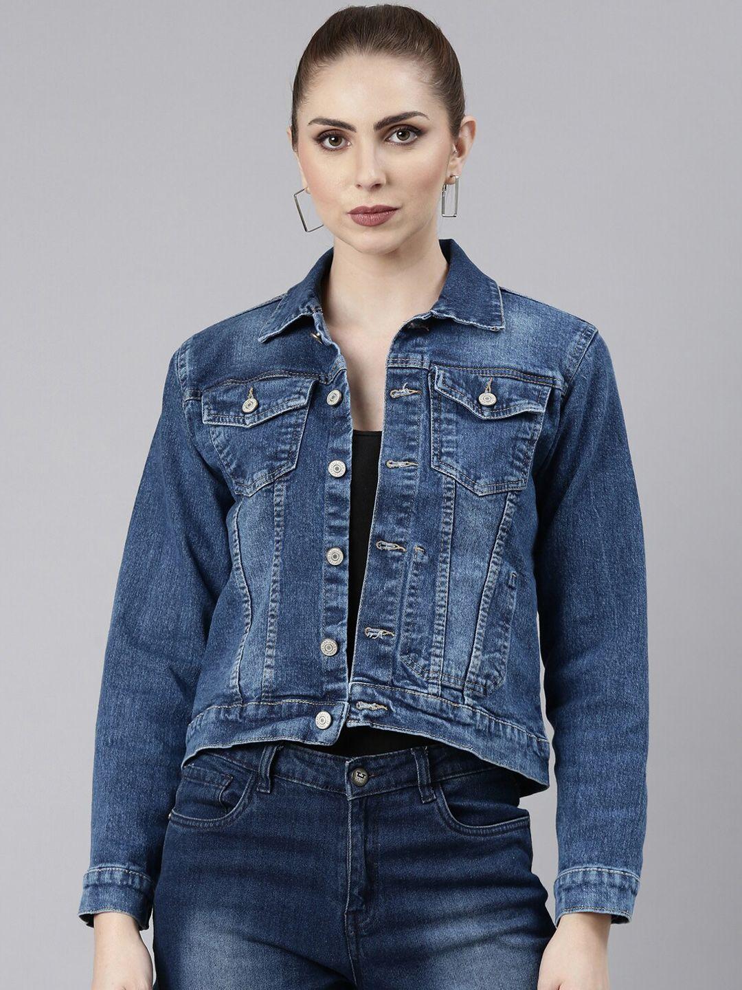 showoff washed windcheater denim jacket