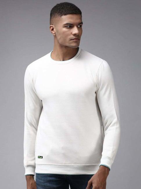 showoff white cotton regular fit sweatshirt