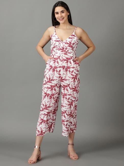 showoff white printed jumpsuit