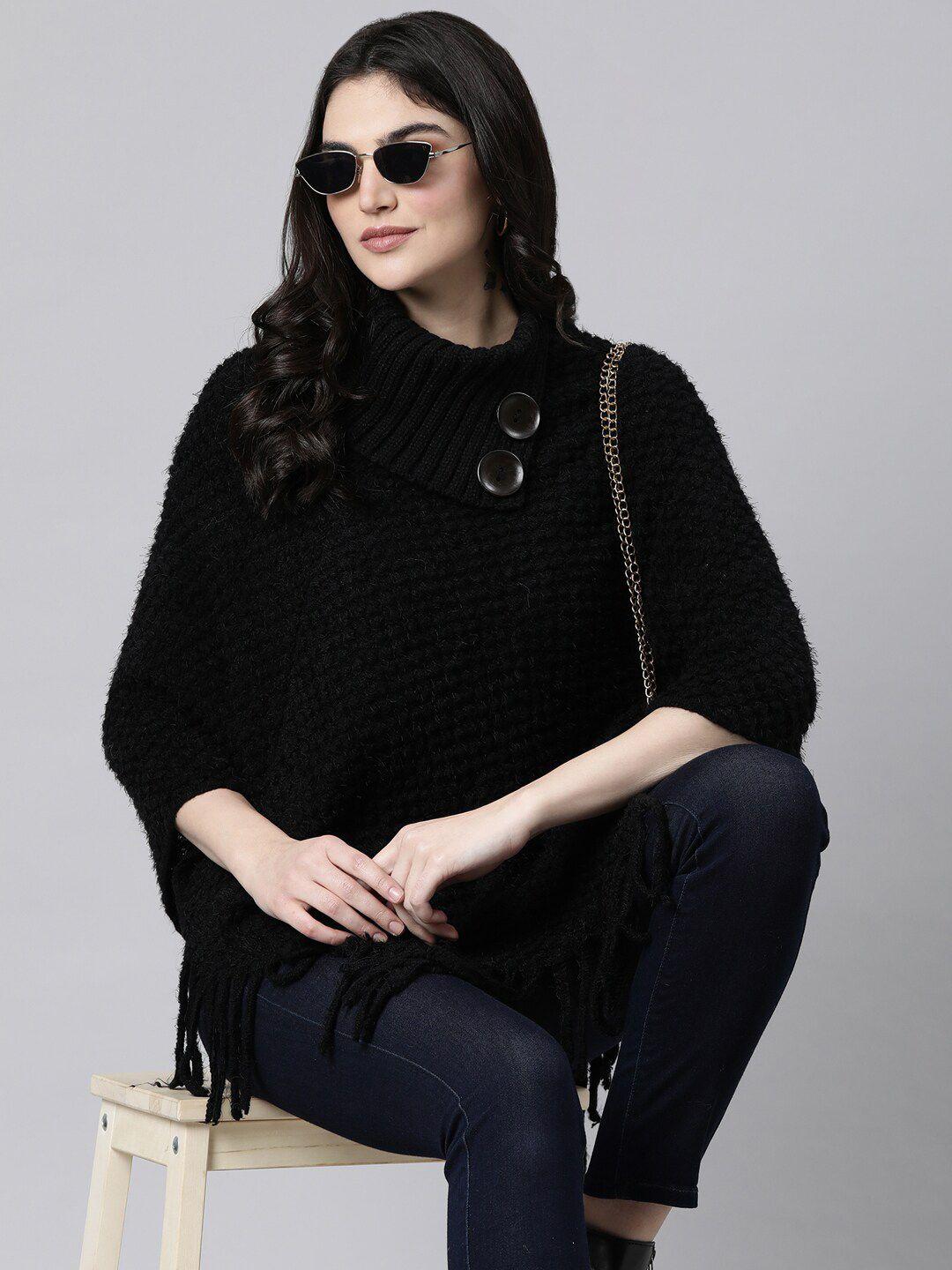 showoff women cable knit longline poncho