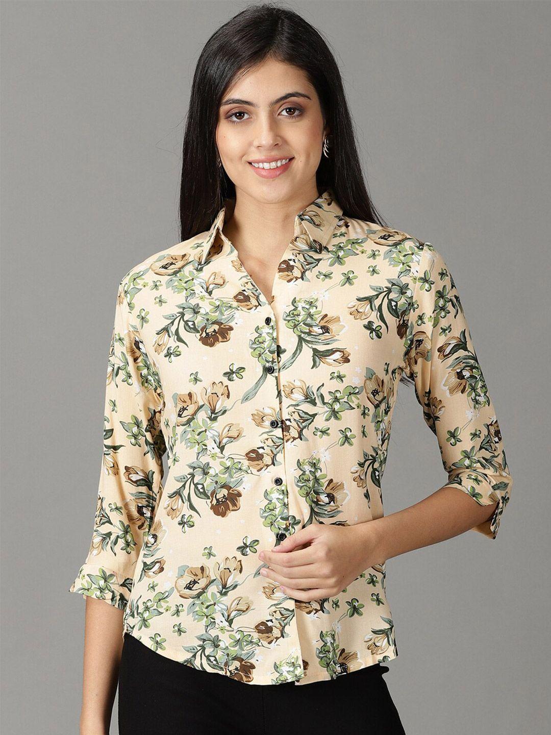 showoff women floral printed casual shirt