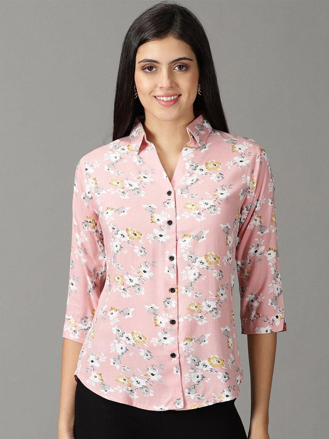 showoff women floral printed casual shirt