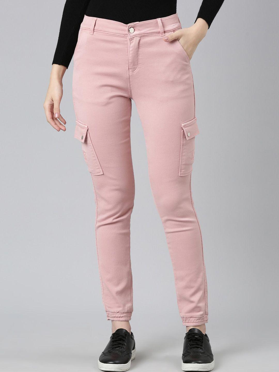 showoff women jean clean look cotton stretchable jogger