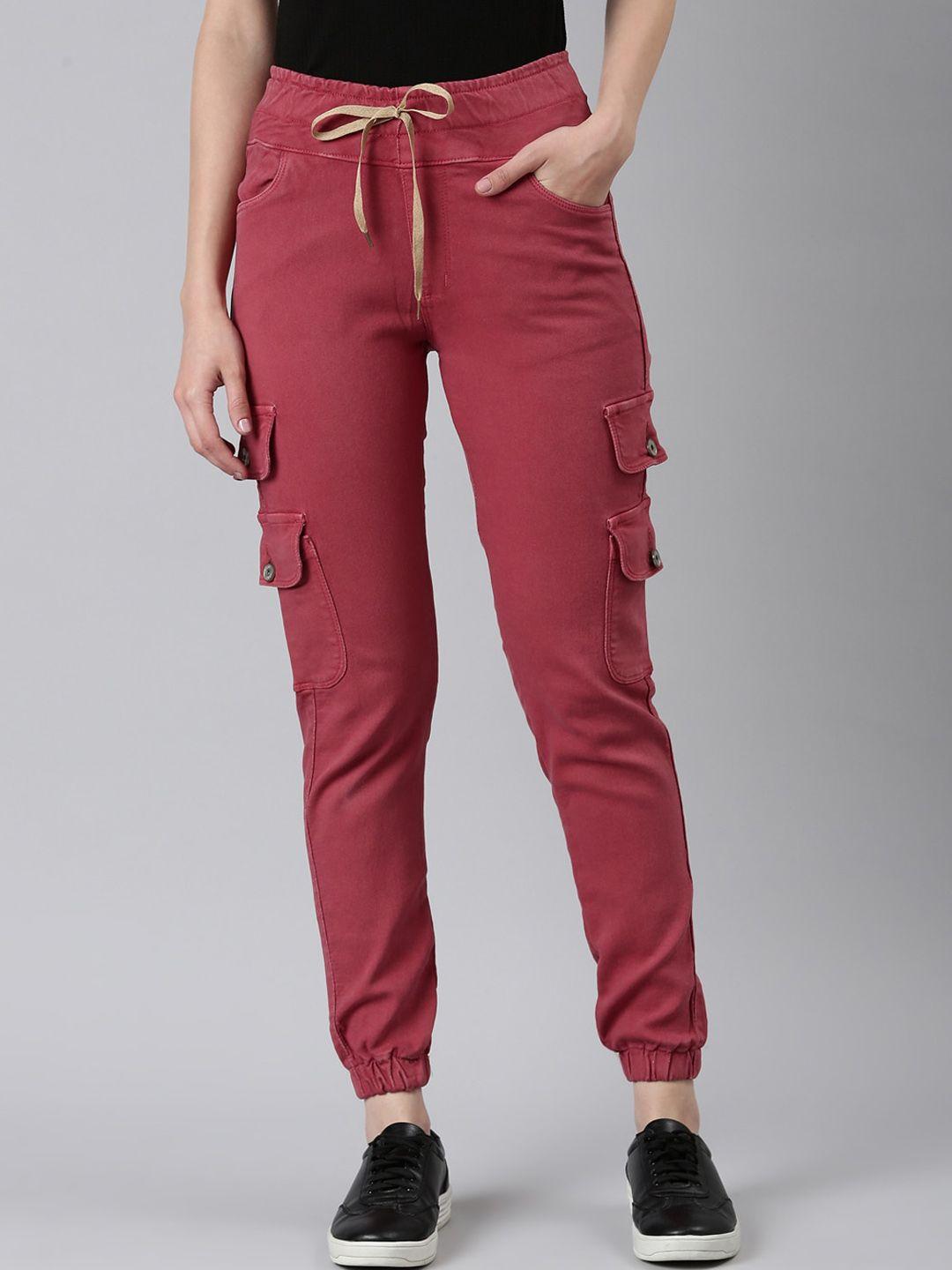 showoff women jean clean look cotton stretchable jogger