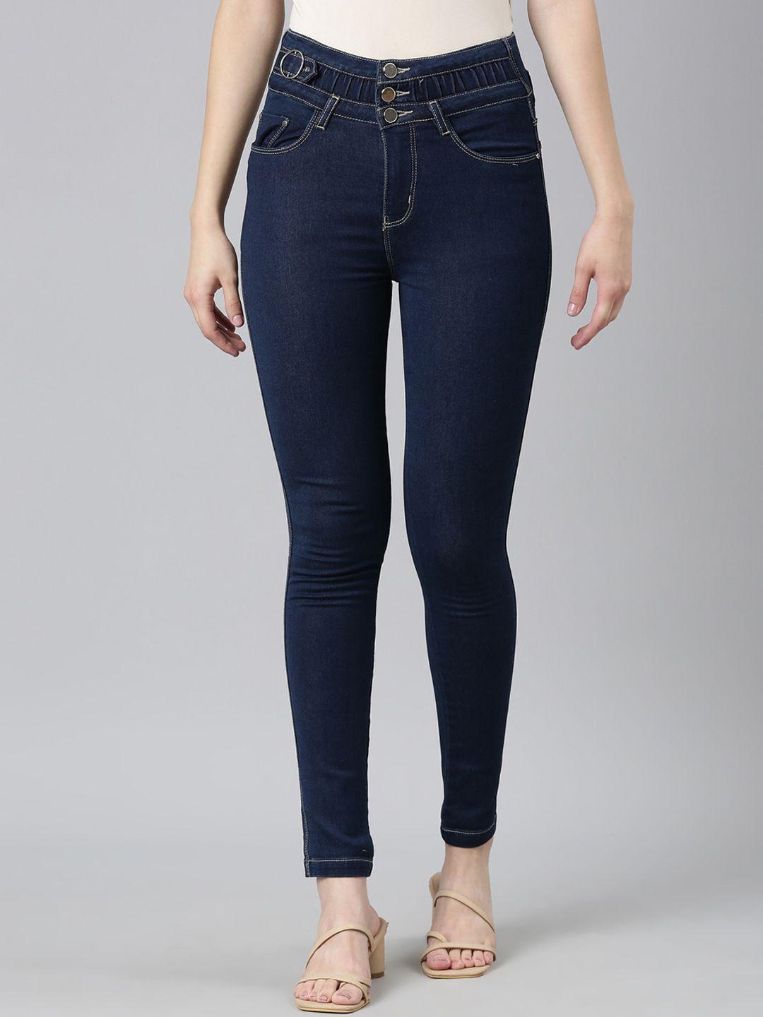 showoff women jean skinny fit high-rise stretchable jeans