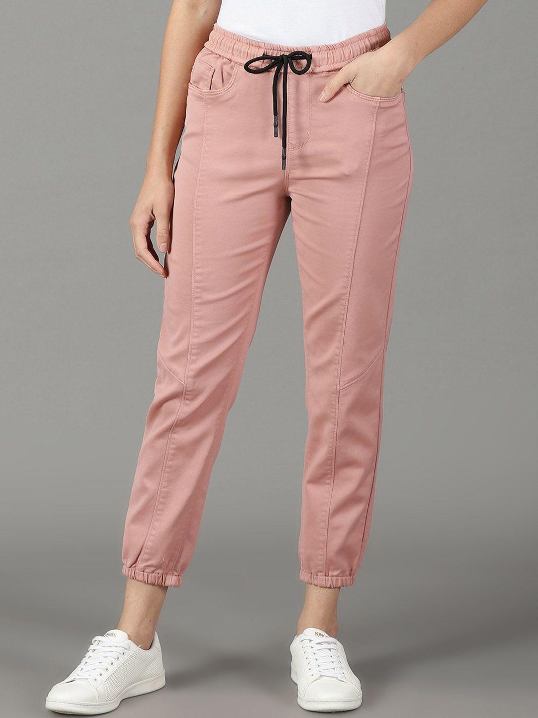 showoff women jogger high-rise stretchable cotton jeans