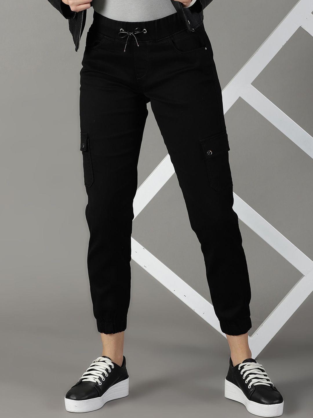 showoff women jogger high-rise stretchable jeans