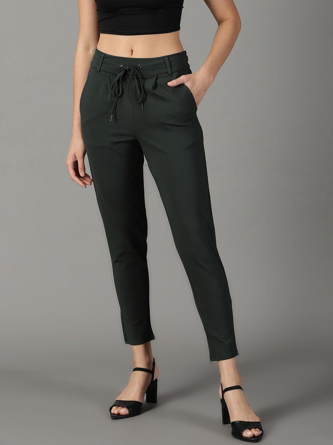 showoff women mid-rise trousers