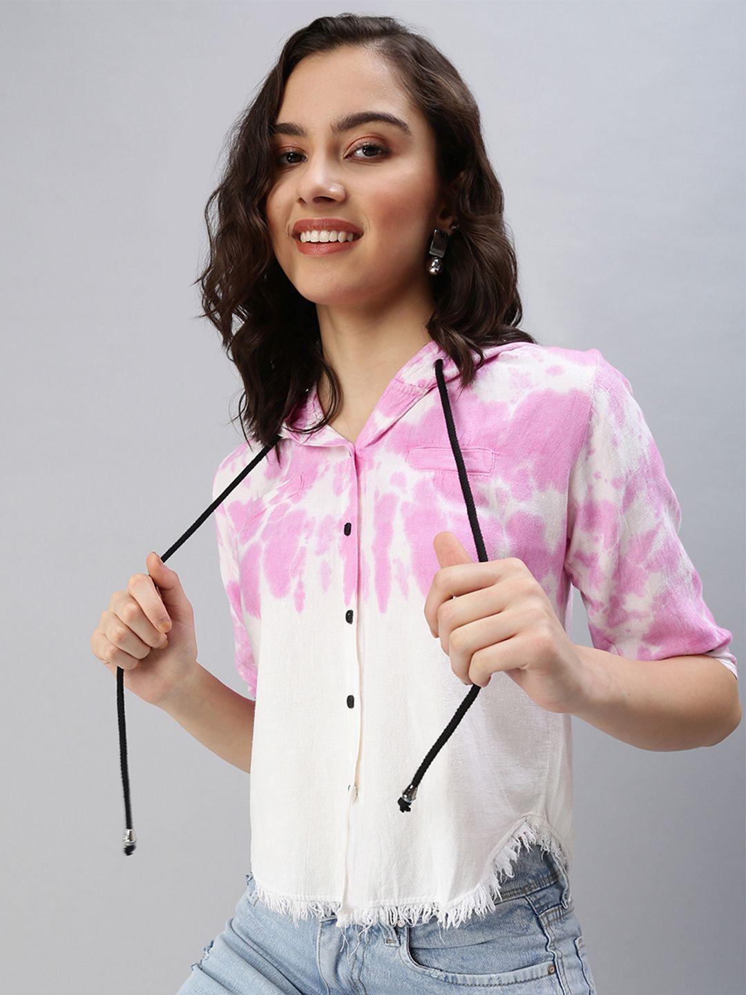 showoff women pink casual shirt