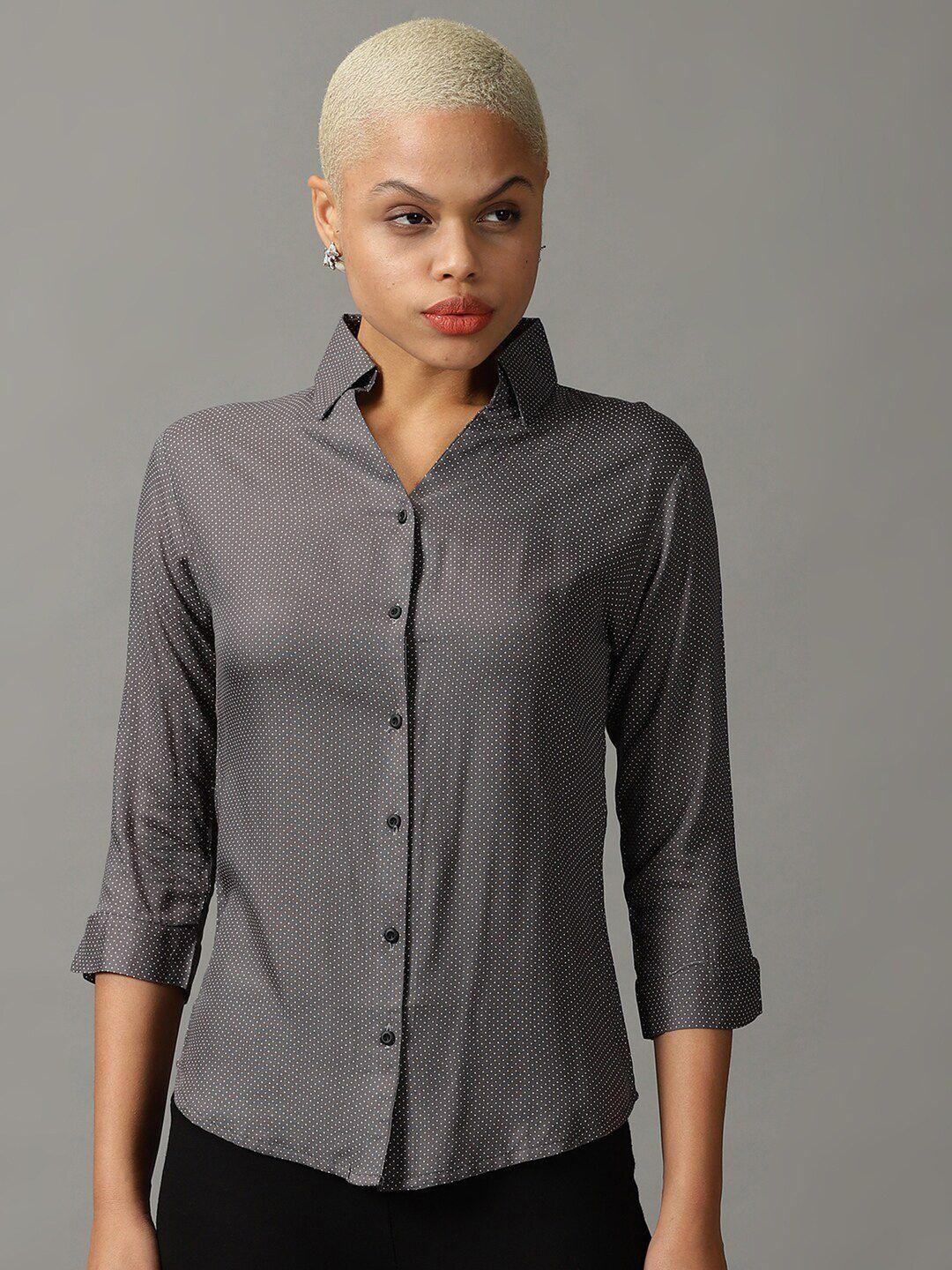 showoff women printed cotton casual shirt