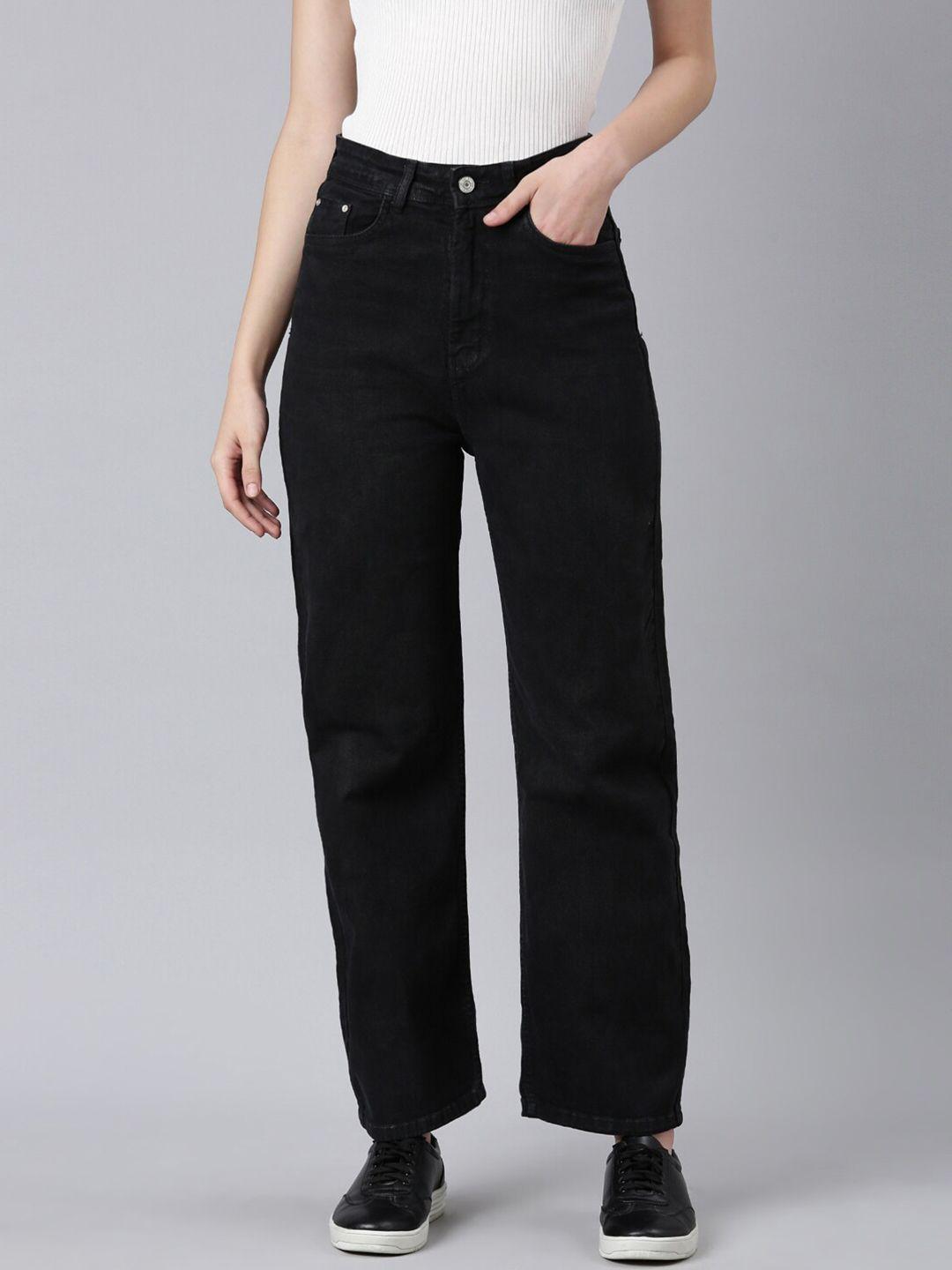 showoff women straight fit stretchable clean look jeans