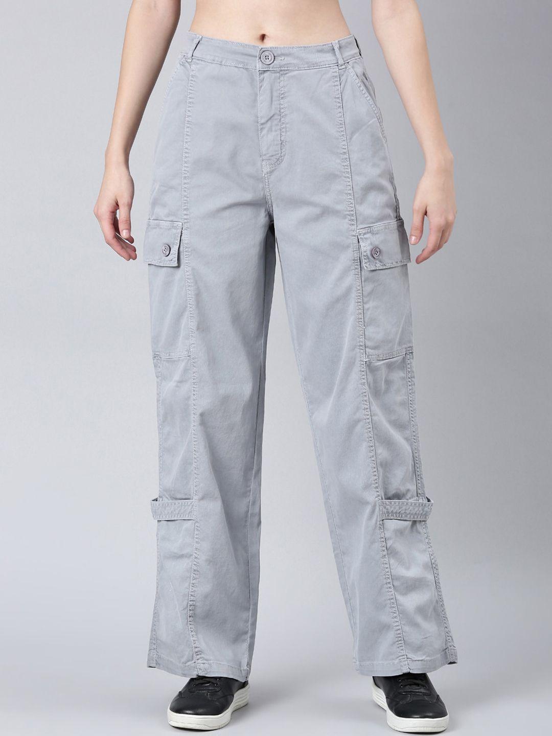 showoff women wide leg denim cargo