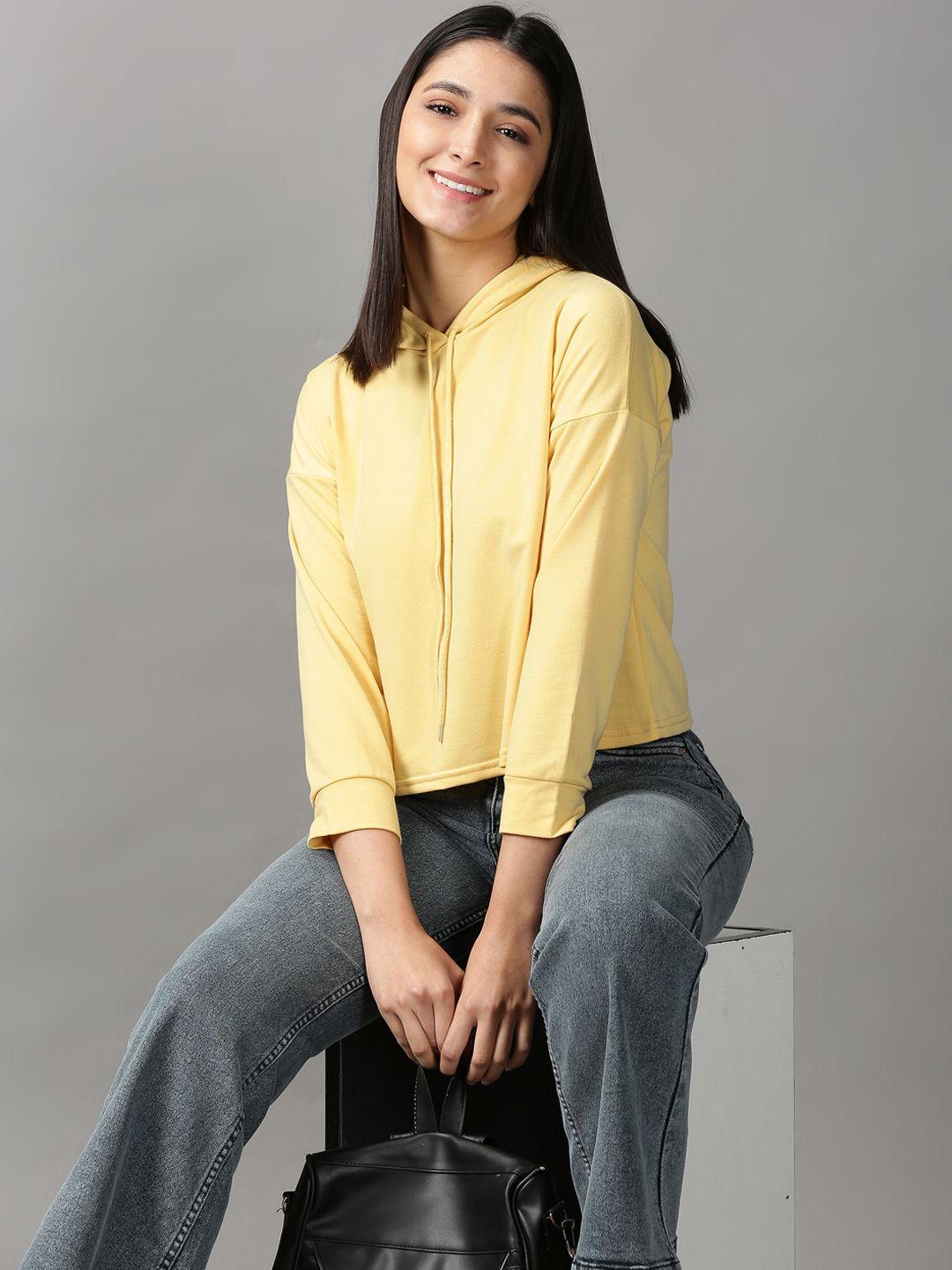 showoff women yellow shirt style top