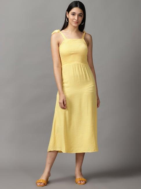 showoff yellow a-line dress