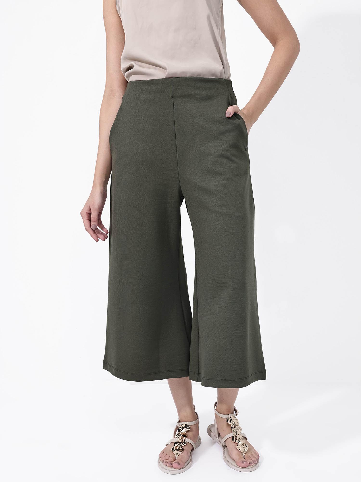 shoyu olive solid trouser