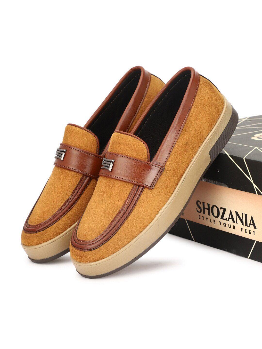 shozania men embellished suede comfort insole loafers