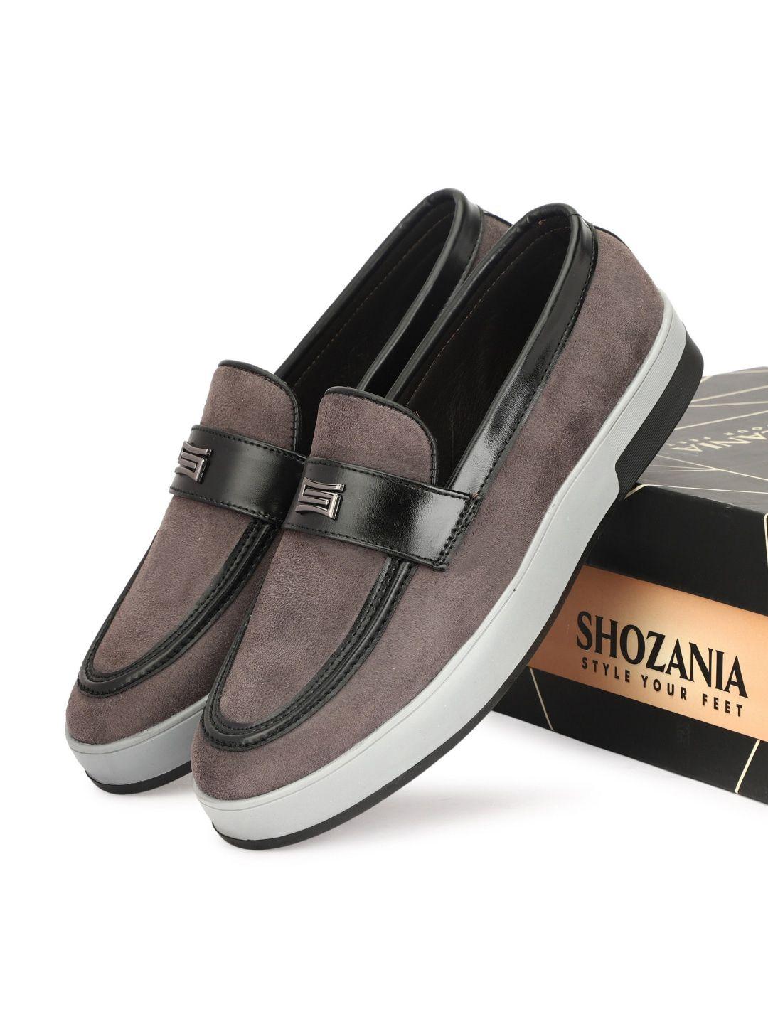 shozania men embellished suede comfort insole loafers