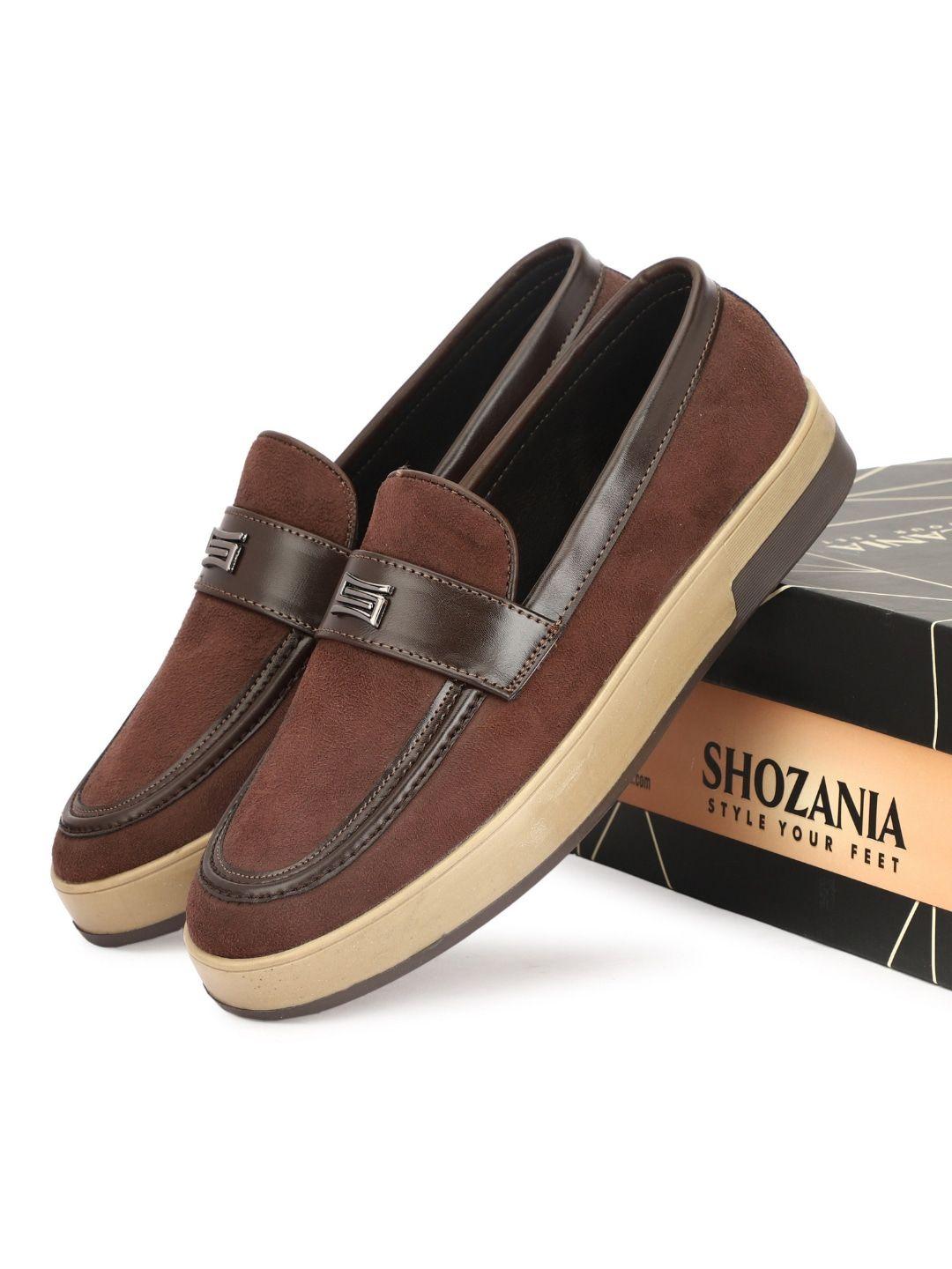 shozania men embellished suede comfort insole loafers