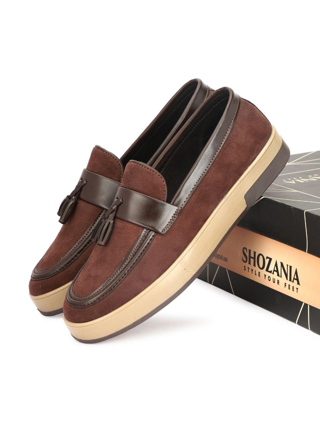 shozania men embellished suede comfort insole tassel loafers