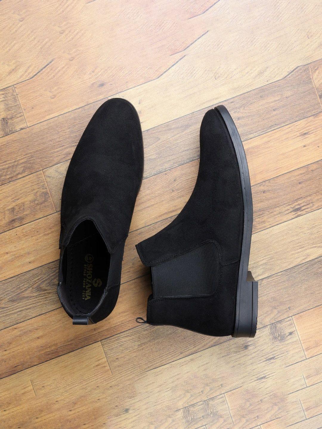 shozania men mid -top suede chelsea boots