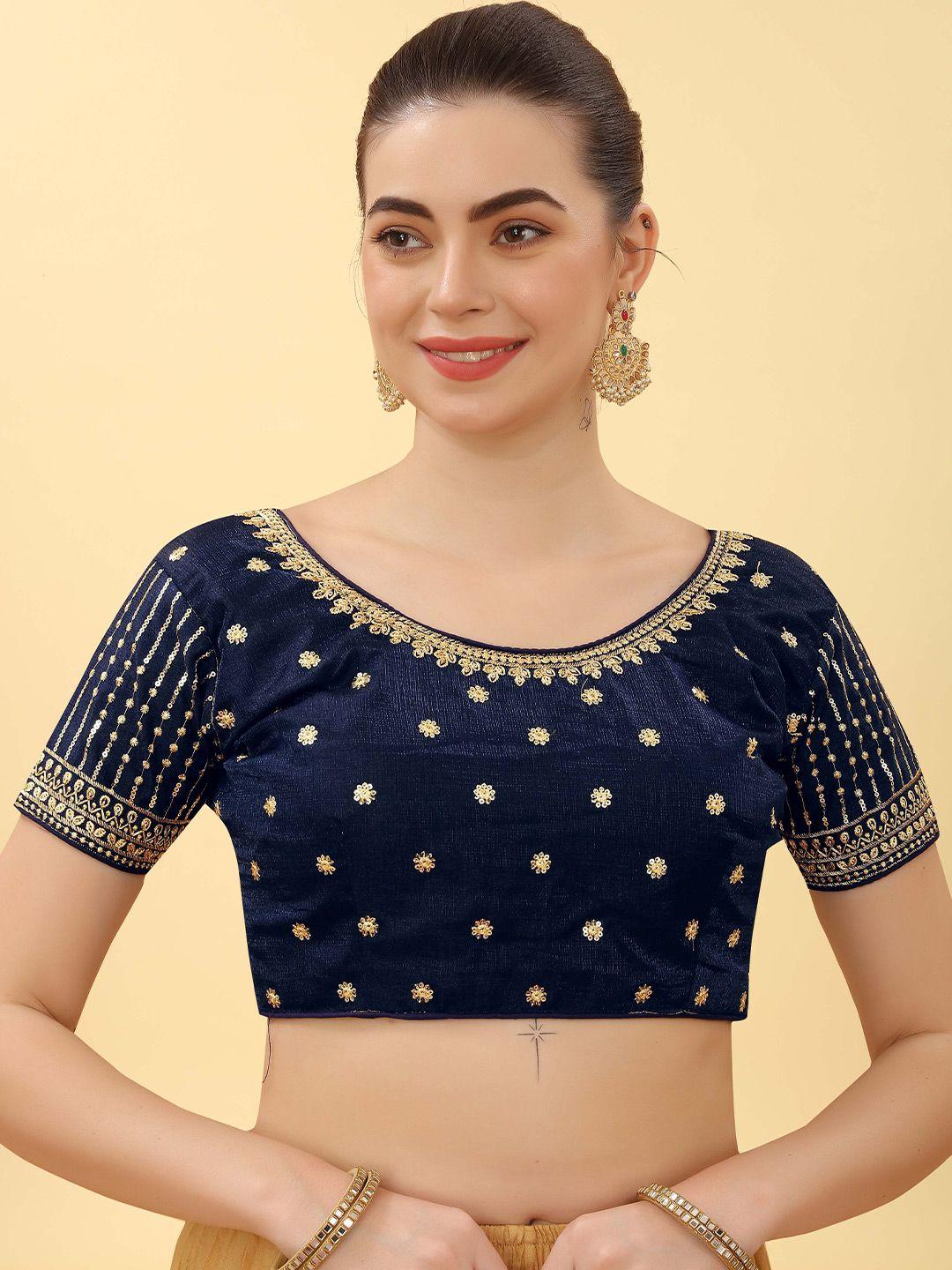 shree swangiyamata company embroidered silk saree blouse