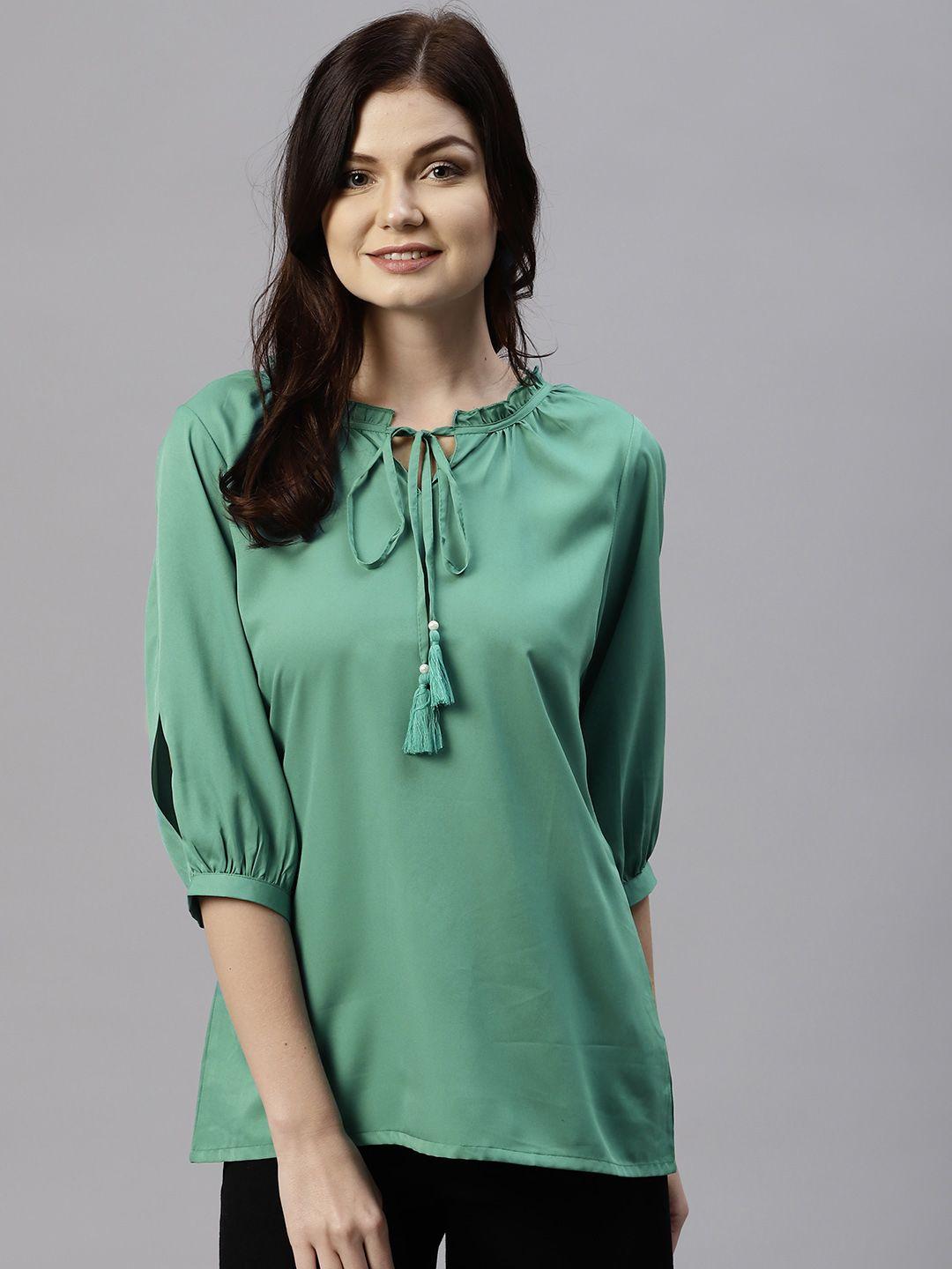 shree green solid tunic