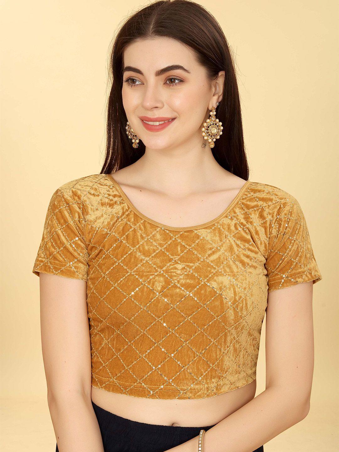 shree swangiyamata company embellished sequinned short sleeves saree blouse