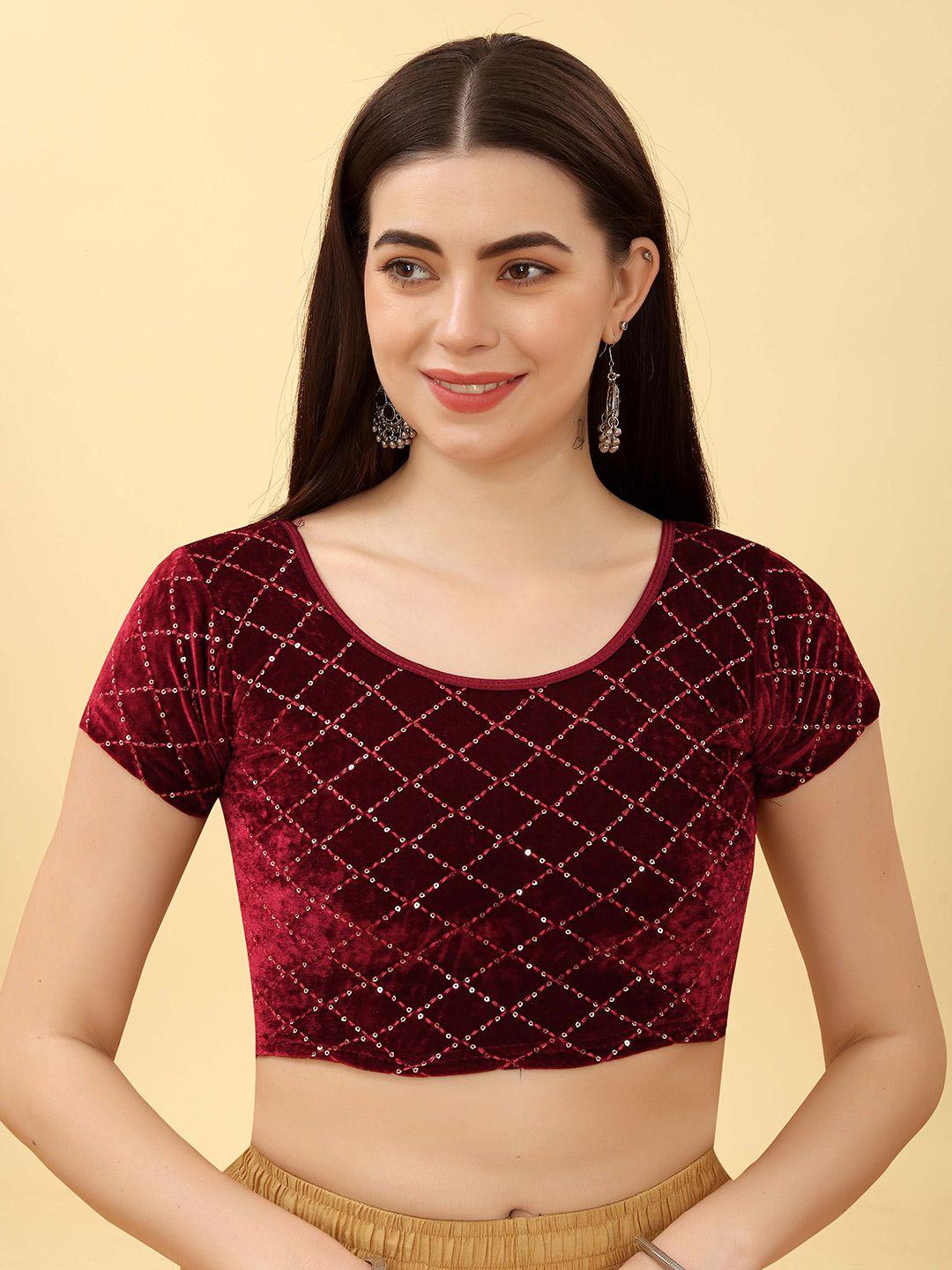 shree swangiyamata company embroidered sequined saree blouse