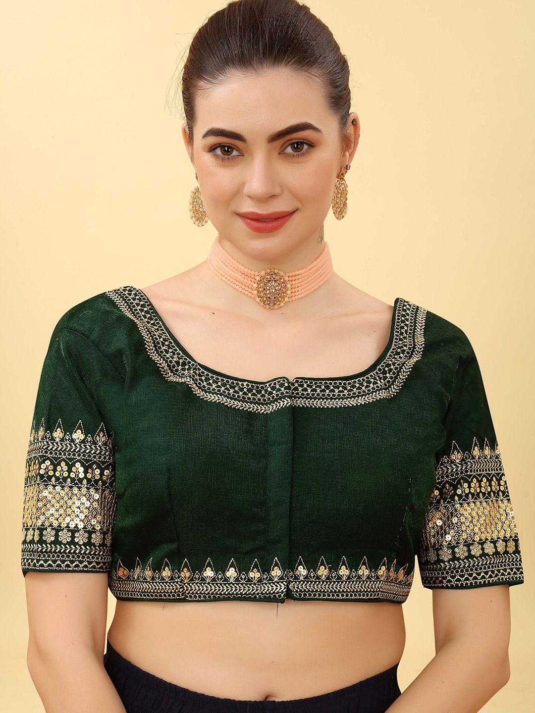 shree swangiyamata company embroidered silk saree blouse
